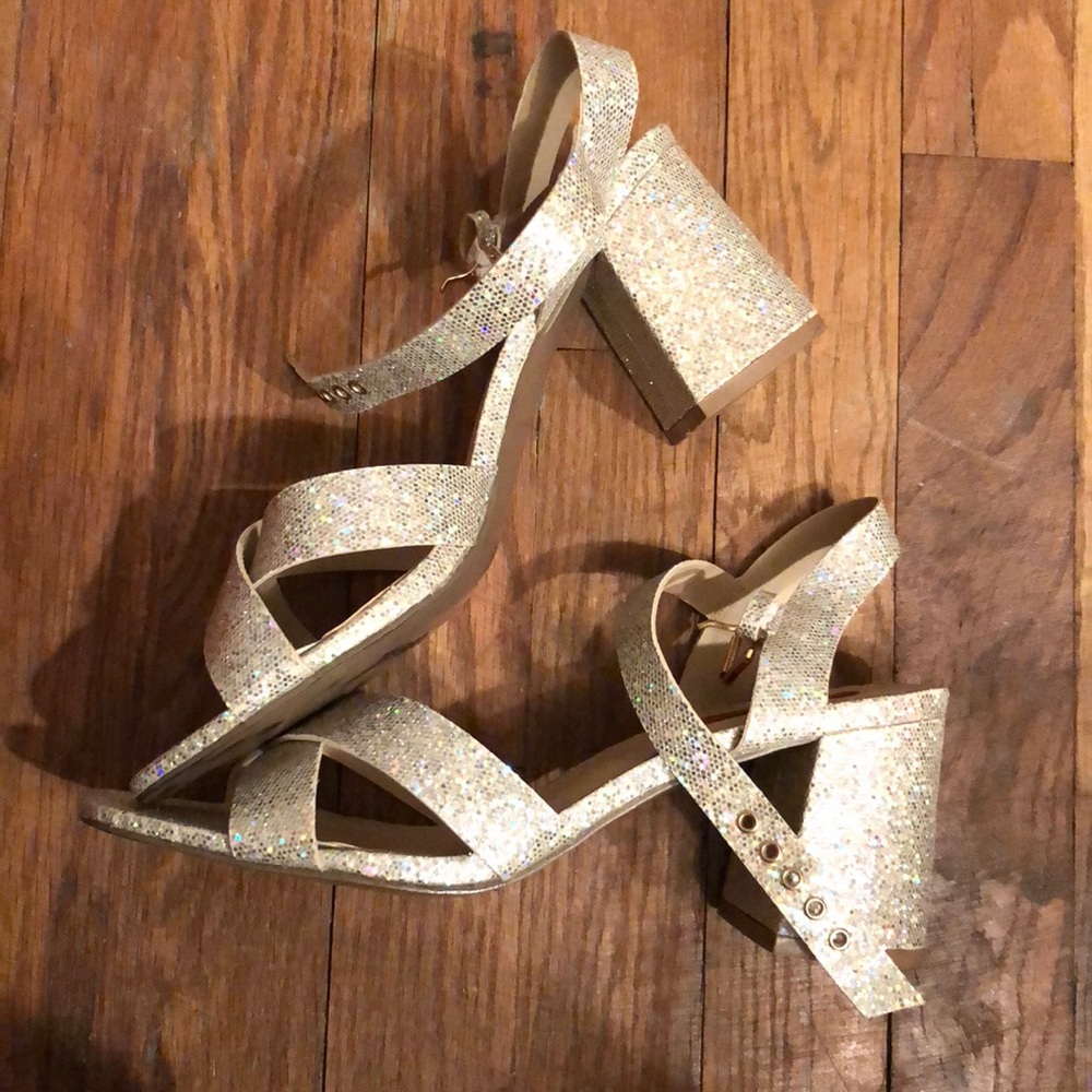 Glittery Block heels